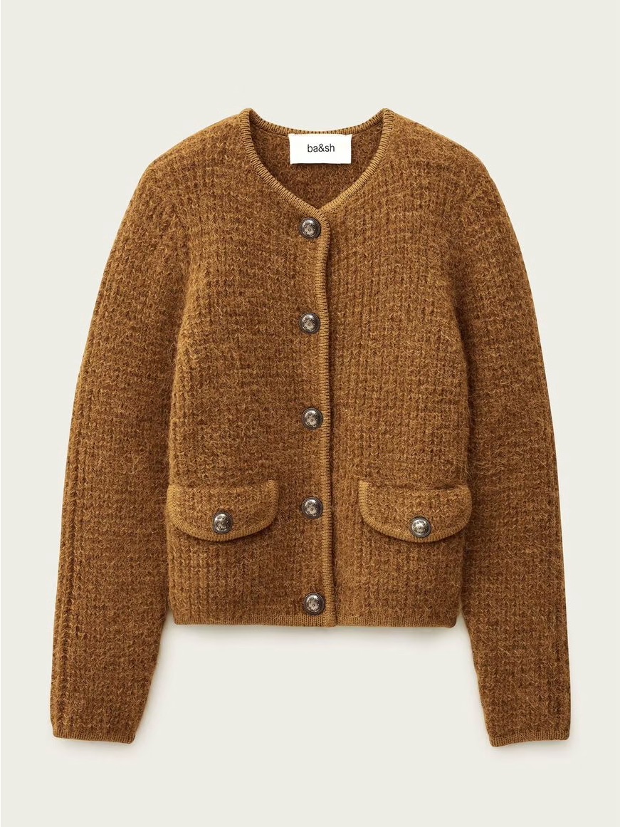 Ba&Sh Sweater Women’s 3 Harry Textured Button Cardigan Like New $435 Alpaca Wool